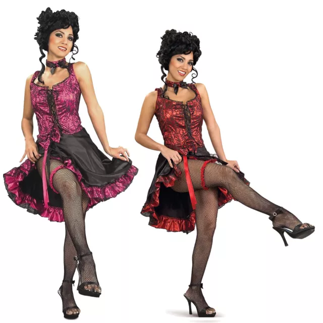 Cancan Burlesque Dancer Costume (Choose Your Color) Girl Western Saloon West