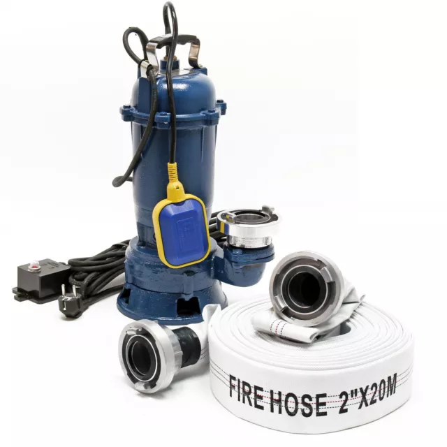 TTPompa per acque reflue 550W Portata 10000l/h Con tubo da 20m Pompa a immersion TTPompa per acque reflue 550W Portata 10000l/h Con tubo da 20m Pompa a immersion