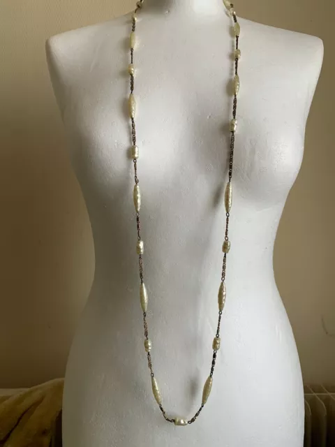 Vintage Französisch Designer Ein Strang Halskette -greek Kette, Barock Perlen