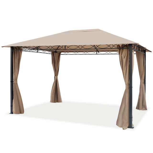 Gartenpavillon 3x4m Pavillon Gartenzelt 4 Seitenteile Pavillion Partyzelt Stahl