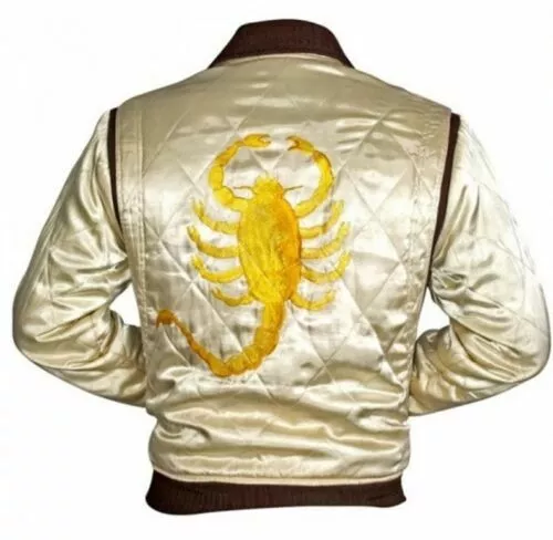 Men's Drive Scorpion Satin Slim Fit Rider Trucker Ryan Designer Gosling Jacket