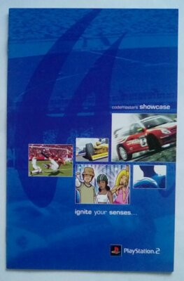 RARO INSERTO dépliant promozionale Codemasters Showcase PLAYSTATION 2 due PS2 PS 