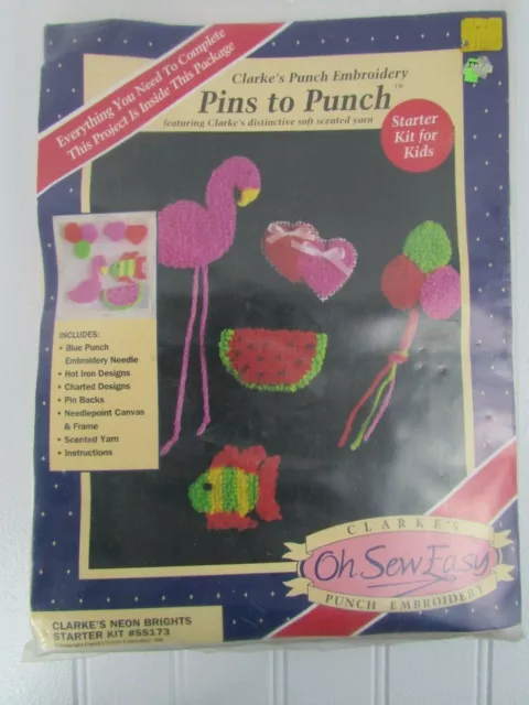 Vintage Clarke's Osewez Punch Embroidery Kit Flowers