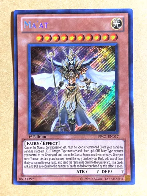 Yugioh Ma'at PRC1-EN017 Secret Rare 1st Edition NM