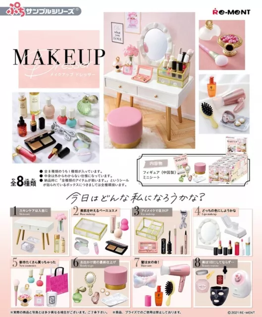 Re-Ment Miniature Petit Sample Makeup Dresser Cosmetic rement Full set 8