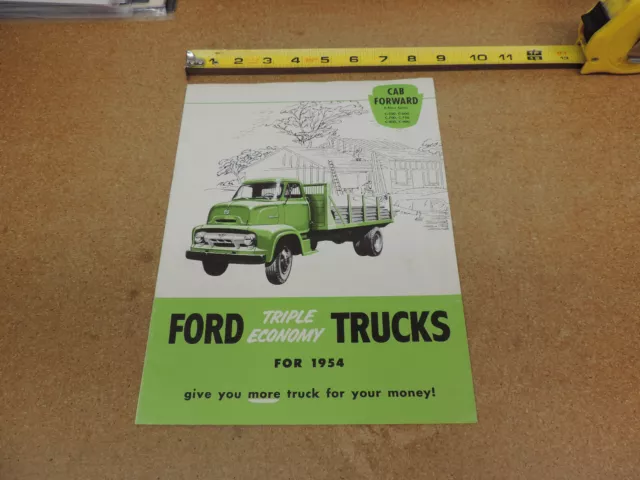 1954 Ford truck C500 C600 Cab Forward F700 900 800 sales brochure 8pg ORIGINAL