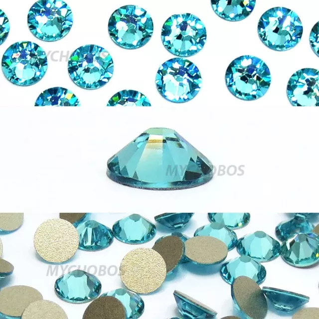 Light Turquoise (263) Swarovski 2058/2088 Crystal Flatback Foiled teal 3mm ss12