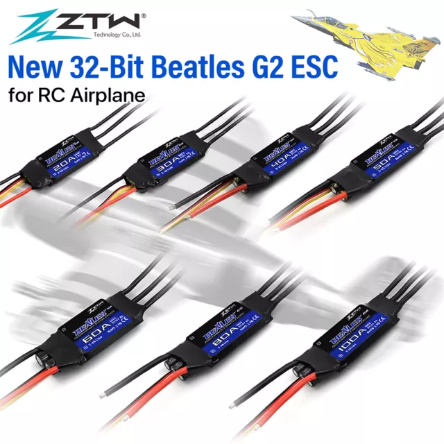 ZTW 32-Bit Brushless ESC Beatles G2 20A-100A 2-6S SBEC 5V/6V 8A für RC Flugzeug