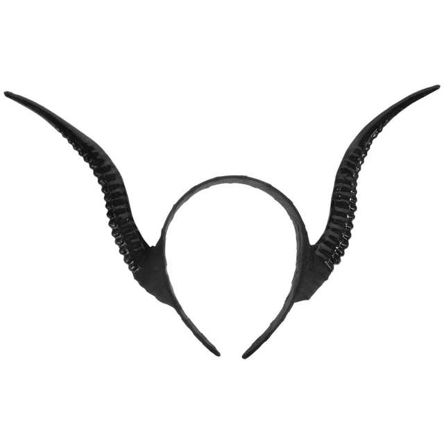 DEVIL HORN HEADBAND 31X13CM Resin Plastic Man Demon Horns Halloween