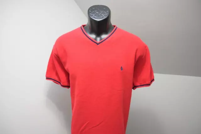 Polo Ralph Lauren V Neck Mesh Knit Tee Shirt Classic Fit Red Mens Sz Large 3