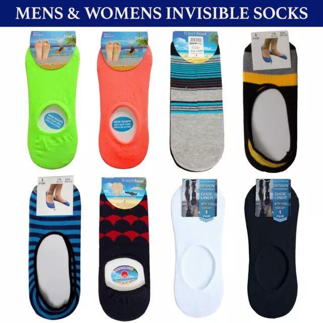 Mens Womens Invisible Socks Trainer No Show Low Cut Shoe Liner Cotton 6 Pairs