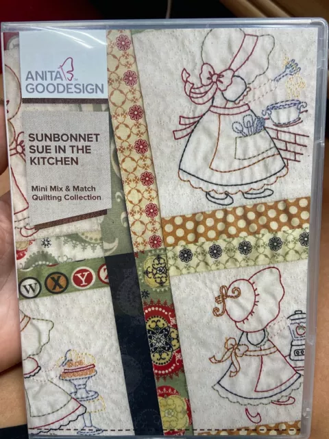 Anita Goodesign Feathers - Sunbonnet Sue In The Kitchen - Mini Mix & Match