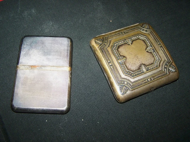 LOT 2 COFFRET Boite Etui Porte-Cigarettes VINTAGE Métal argenté EUR 25,00 - PicClick FR