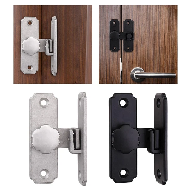 Barn Door Buckle Latch Lock Punch Free with Mounting Screws Door Anti 90 Degree