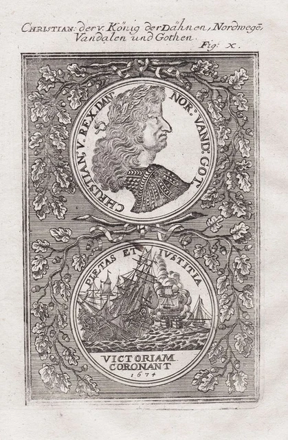 Christian V Of Danimarca Danmark Danimarca Norge Norvegia Ritratto Mallet 1719