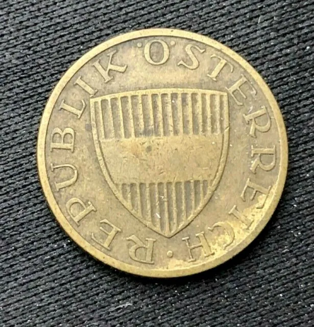 1965 Austria 50 Groschen Coin XF    World Coin    Aluminum Bronze  #K1330 2
