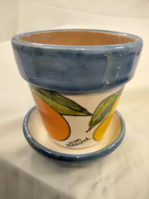 3 inch Tall Nino Parrucca Mini Plant Holder and Hand Painted #257-A