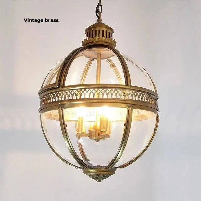 Victorian Hotel Globe Pendant E14 Light Ceiling Lamp Home Lighting Fixture Glass
