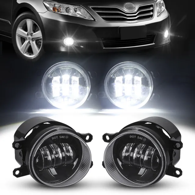 Pair LED Fog Lights Bumper Driving Lamps For Toyot a Corolla Camry Lexus Avalon