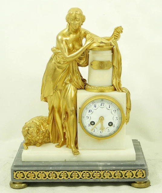 Bomboniera Orologio In Marmo Di Carrara E Legno Laccato | Generico Ametista | 15x10,5 Cm Con Scatola, Confetti E Nastro | Regalo Cerimonie Made In Italy