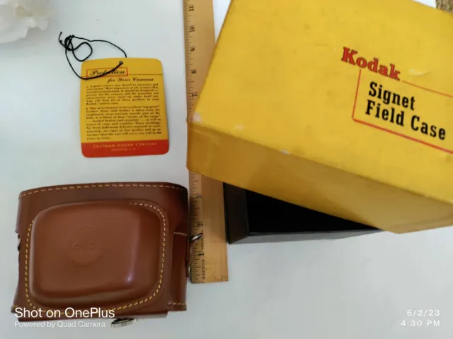 Estuche para cámara Kodak Signet 35 campo nuevo en caja cuero EE. UU.