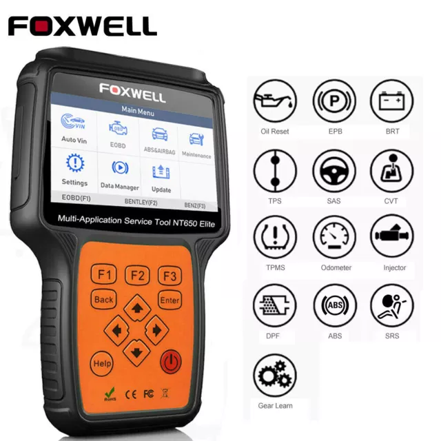 Foxwell Car OBD2 Diagnostic Odometer SAS EPB DPF Injector Oil Reset Scan Tool AU