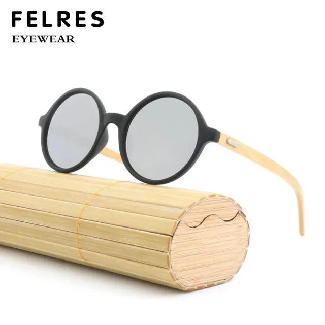 Bambusholz runde Sonnenbrille für Männer Frauen Holztempel Outdoor Brille heiß