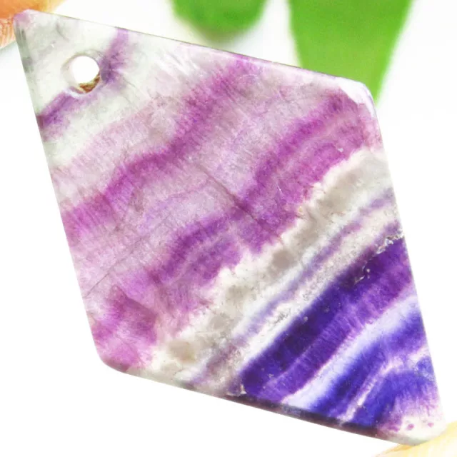 H01372 Rainbow Fluorite Rhombus Pendant Bead 38x21x3mm