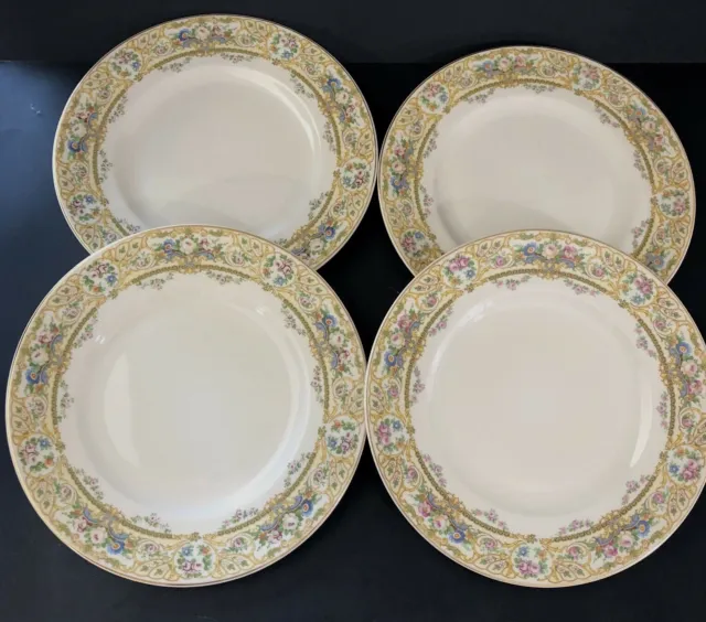 Syracuse China OPCO Rose Marie 10 3/8" Large Dinner Plates Floral Set of 4