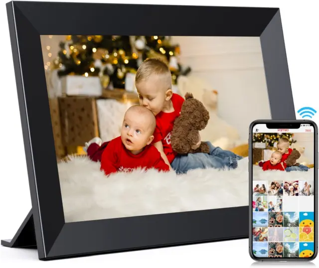 WLAN Digitaler Bilderrahmen 10.1 Zoll 16 GB Elektronischer Fotorahmen Touchscree