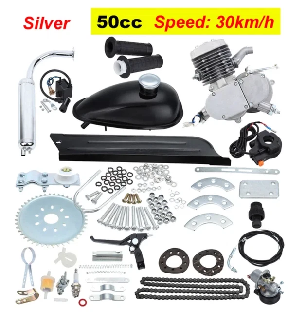 Kit Moteur Complet 2 Temps 50cc Pour Vélo Motorisé à Essence - Neuf