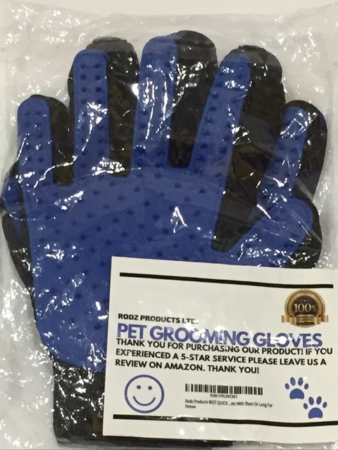 Pet Dog Cat Gentle Deshedding Brush Grooming Glove Massage Hair Fur Removal Tool