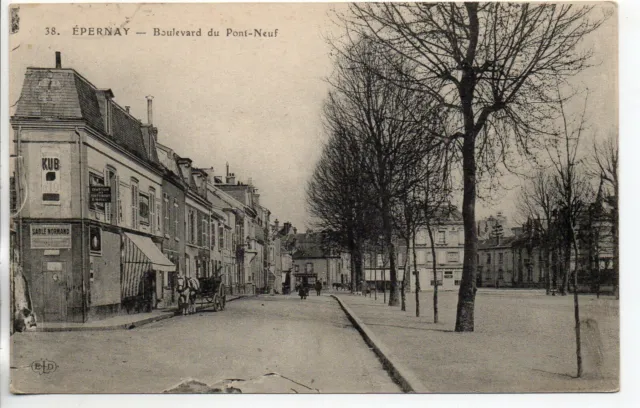 EPERNAY - Marne - CPA 51 - les rues - Boulevard du pont Neuf 1 - attelage