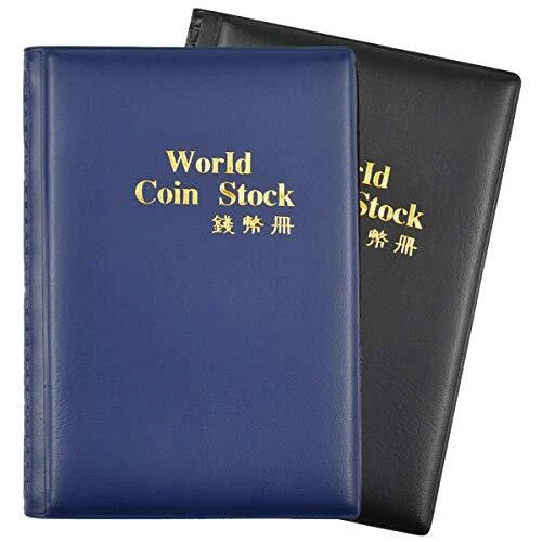 Dokpav Porte Pieces de Monnaie Collection 2 Pack（1 Bleu foncé 1 Noir） 20 Feui...