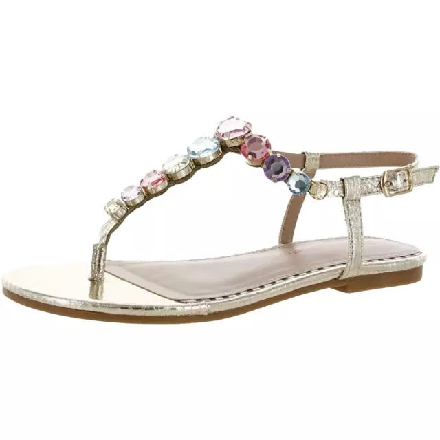 Betsey Johnson Womens Jamari Jeweled Flats Thong Sandals Sandals BHFO 8717