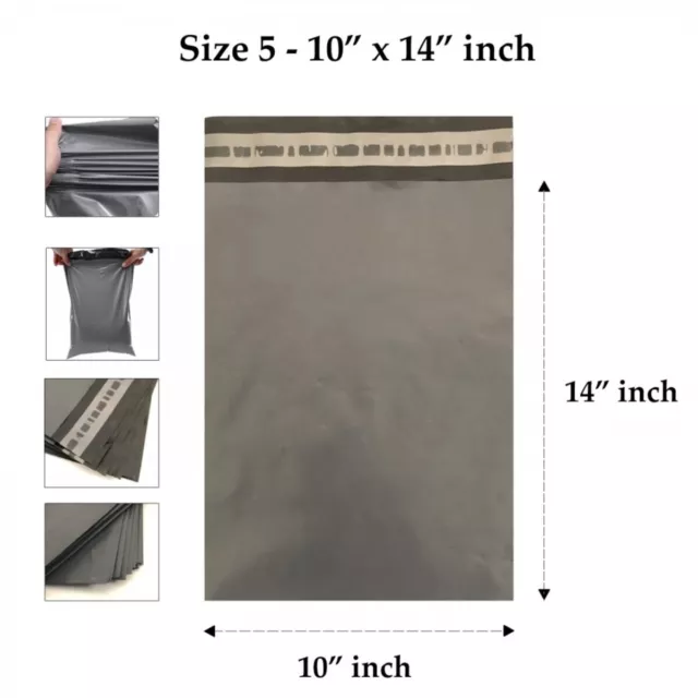 New 10 x 14" Grey Mailing Bags Strong Parcel Postage Plastic Post Poly Self Seal
