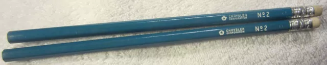 2 vintage Chrysler CO auto car ad #2 advertising pencils,blue,rare