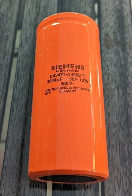 1x SIEMENS B43471-A4228-T  Al-Elko rauh IIA KONDENSATOR 350 V  2200 µF  NOS