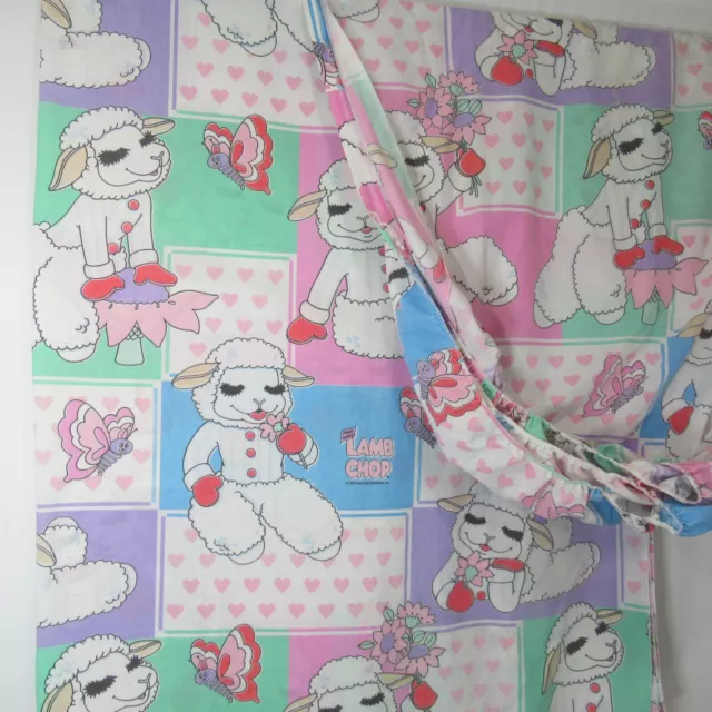 Vintage 1993 Shari Lewis Lamb Chop Flat Fitted Bed Sheet Set Twin Size Pink