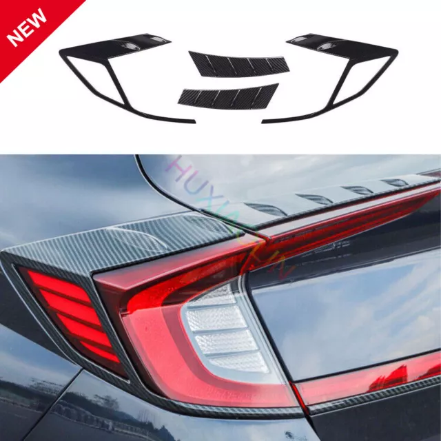 For Hyundai Sonata 2020-2023 Style Carbon Fiber Rear Tail Light Lamp Frame Trim