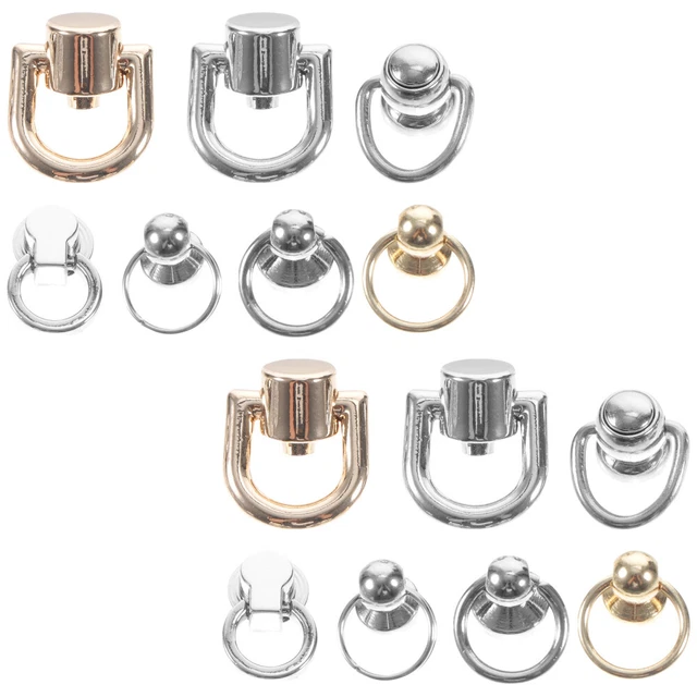 16pcs Rotatable D Rings Nieten für Leder Geldbeutel Metall D Ringe für