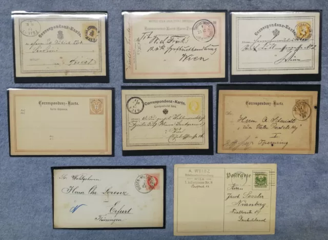 Österreich -Konvolut Markenpostkarten 1871,1872,1890,1896,1926+Markenbrief 1882