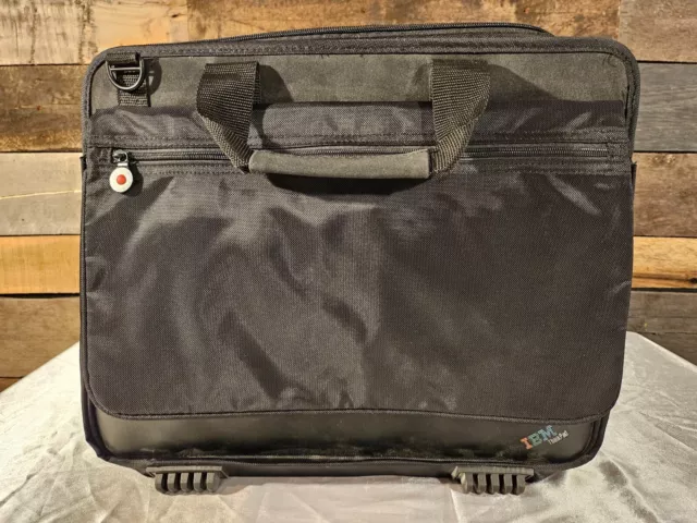 Vintage IBM ThinkPad Black Messenger Bag Padded 16" Laptop Carrying Case