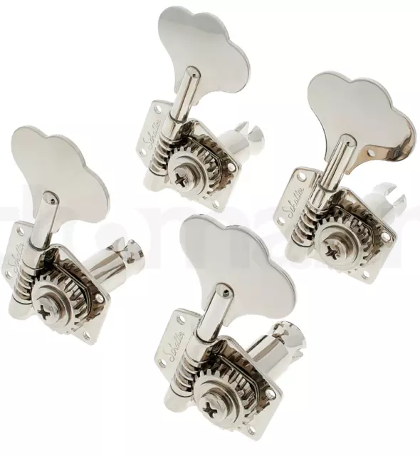 Schaller BM 4L NICKEL Set of Four Bass Tuners (4 in a row for RH Bass) - NEW