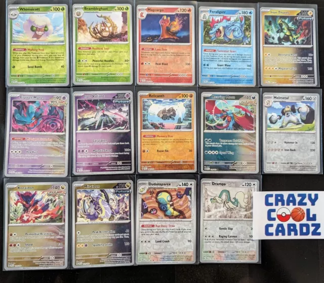 🔥 140 Card Complete c/u/r reverse holo master Set Pokemon Temporal Forces