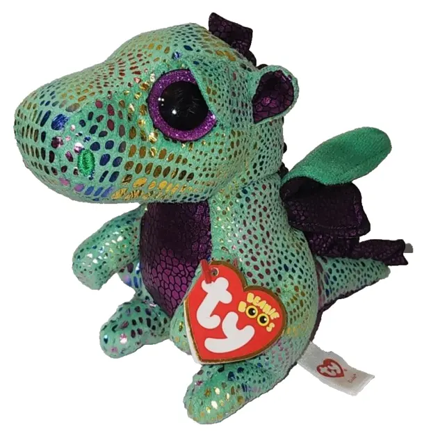 NM/NMT* Ty Beanie Boos - CINDER the 6" Green Dragon NMWNMT - Stuffed Plush Toy