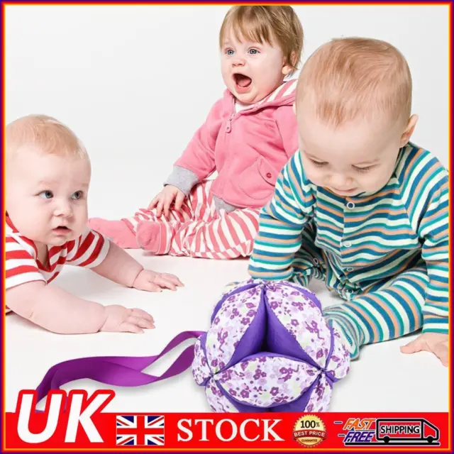 Infant Hand Catching Cloth Ball Crib Rattles Toy Soft Plush Toys (Purple) ✨