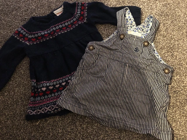 jojo maman bebe baby dungarees 6-12 months baby girl jumper dress Dungarees