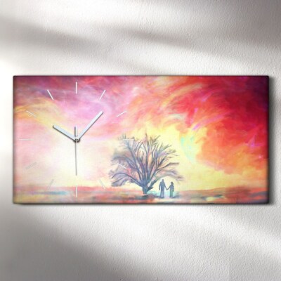 LYS Horloge Silencieuse murale sur toile 60x30 art beaux lys 