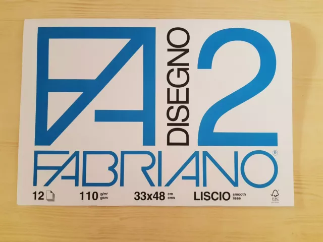 FABRIANO Album disegno F2 Liscio 33x48 cm - 10 fogli - 110 gsm 